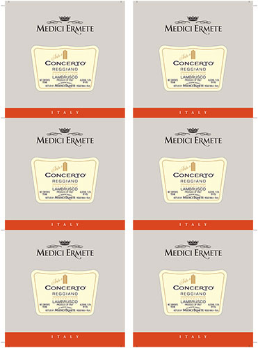 Concerto Reggiano Lambrusco DOC Wine Card