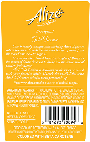 Gold Passion Back Label (750ml)