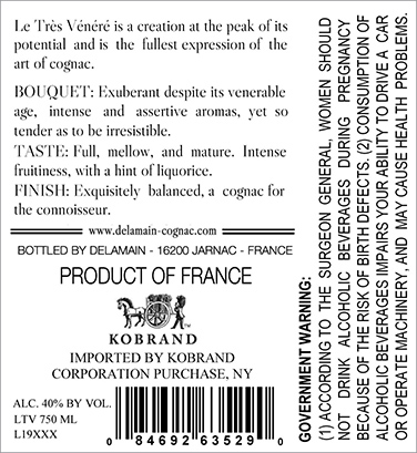 Le Très Vénéré Back Label