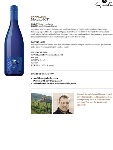 Moscato IGT Fact Sheet