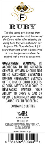 Fine Ruby Back Label