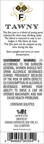 Fine Tawny Back Label