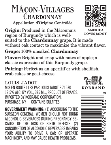 Mâcon-Villages Back Label (375ml)