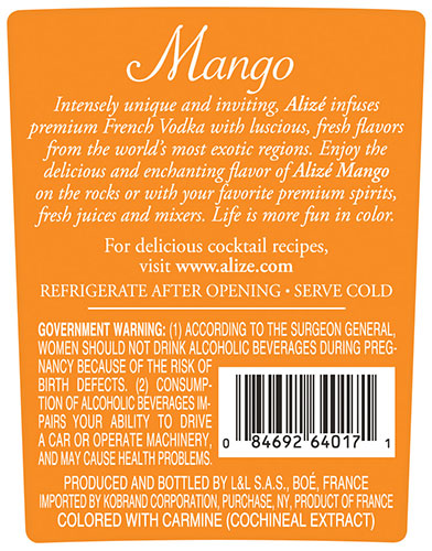 Mango Back Label (375 ml)