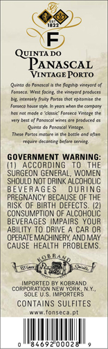 Quinta do Panascal Vintage Porto Back Label