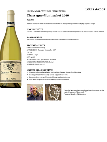 Core: Chassagne-Montrachet 2019 Fact Sheet