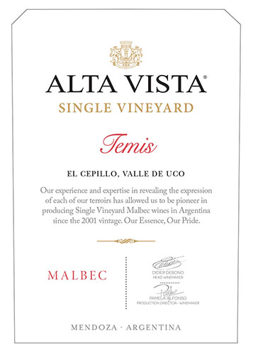 Single Vineyard Temis Front Label