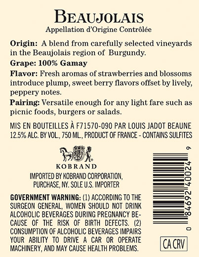 Beaujolais Back Label (750ml)