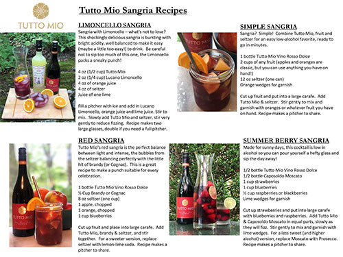 Tutto Mio Sangria Recipes