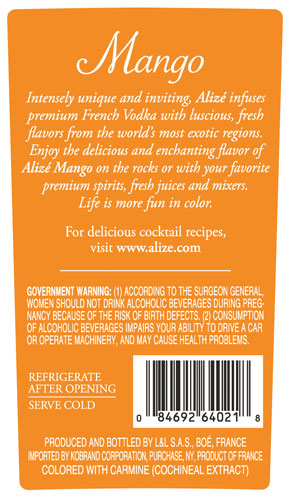 Mango Back Label (1L)