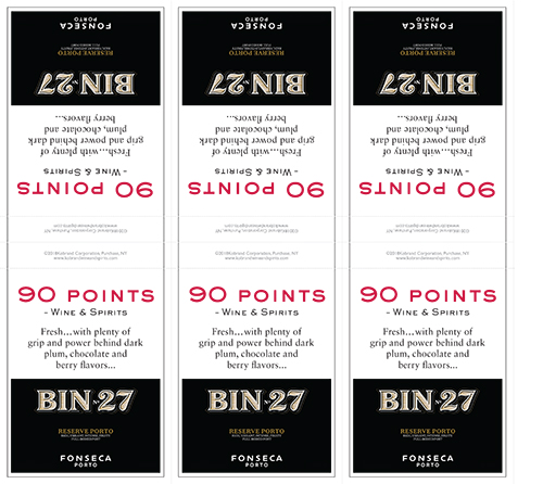 BIN 27 Porto Wine & Spirits Shelf Talker – 90 Points