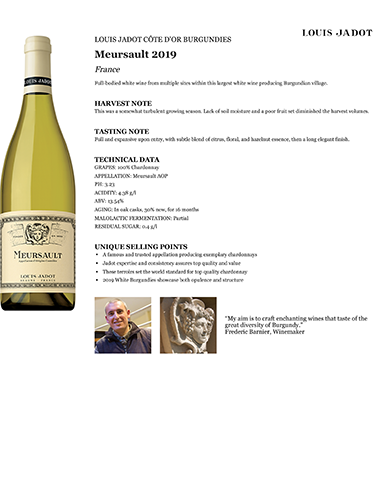 Core: Meursault 2019 Fact Sheet