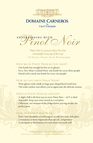 Estate Pinot Noir Tasting Card