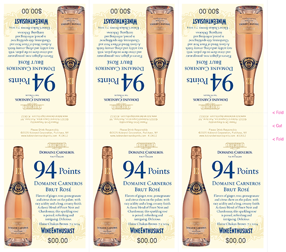 Brut Rosé Cuvée de la Pompadour Wine Enthusiast Shelf Talker – 94 Points (Editable PDF)