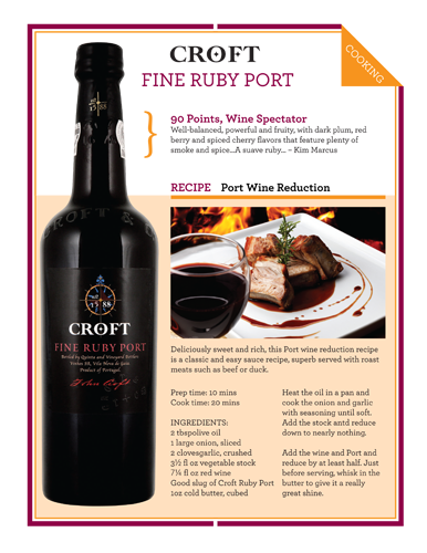 Fine Ruby Port Cooking Sell Sheet