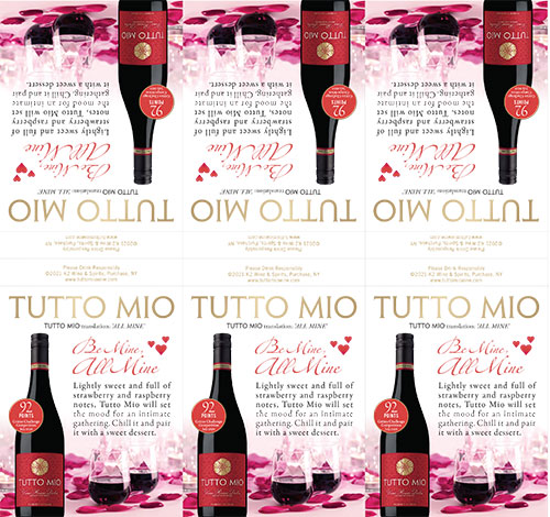 Vino Rosso Dolce Valentines Day Shelf Talker