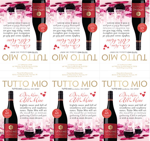 Vino Rosso Dolce Valentines Day Shelf Talker