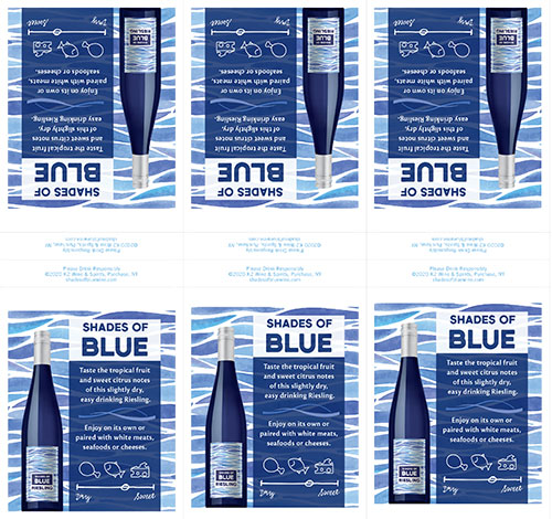 Shades of Blue Riesling Shelf Talker