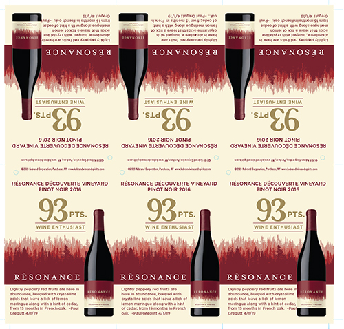 Découverte Vineyard Pinot Noir 2016 Wine Enthusiast Hanging Necker