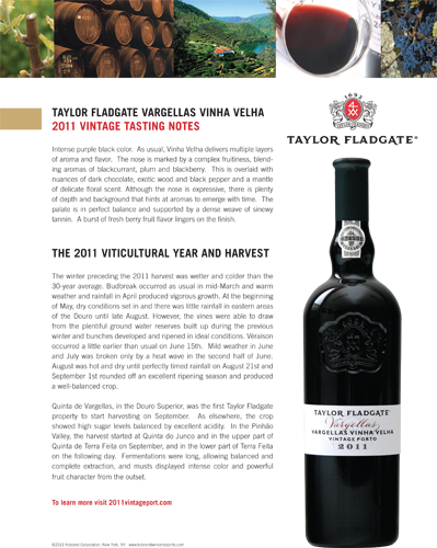Quinta de Vargellas Vinha Velha Vintage Porto 2011 Tasting Notes