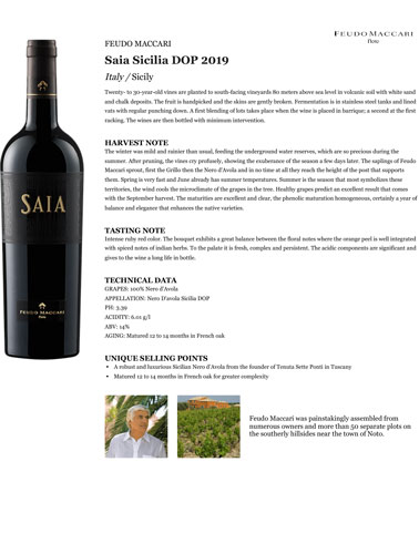 Saia Sicilia DOP 2019 Fact Sheet