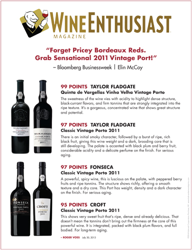 Wine Enthusiast Magazine – Croft Classic 2011 Vintage Porto Reprint