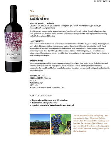 Red Blend 2019 Fact Sheet