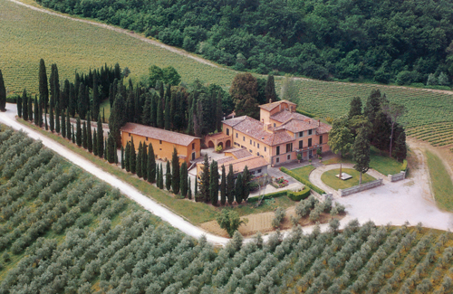 Arial View Nozzole Vineyard House