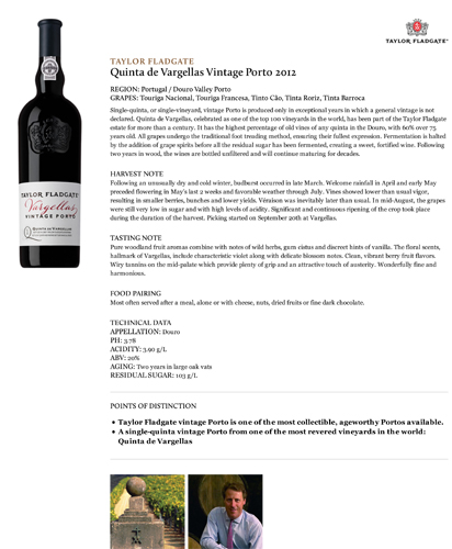 Quinta de Vargellas Vintage Porto 2012