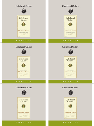 Napa Valley Chardonnay Reserve Wine Card