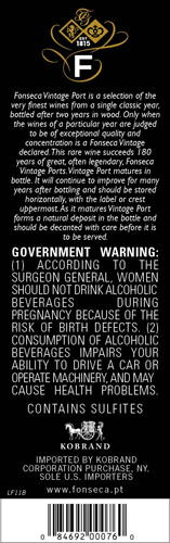 Classic Vintage Porto 2011 Back Label