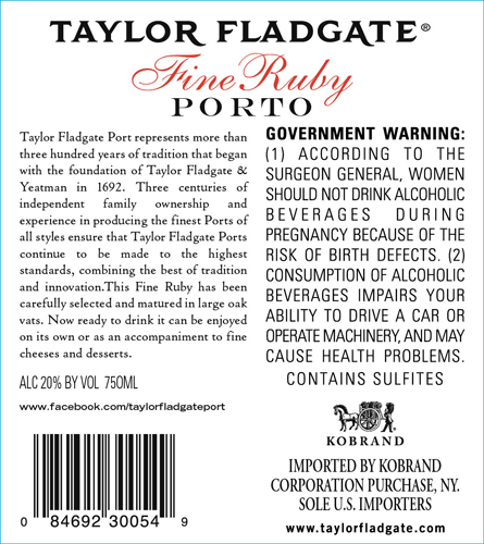 Fine Ruby Back Label