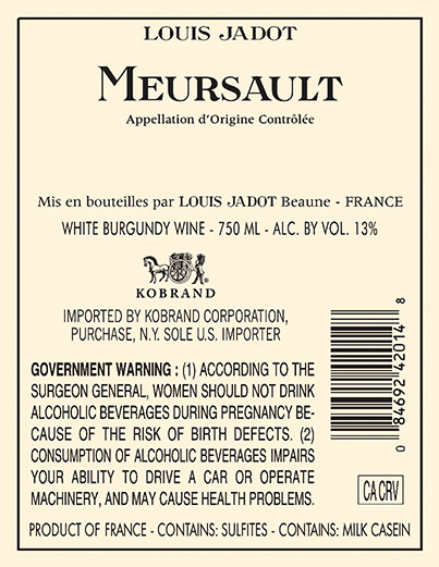 Core: Meursault Back Label