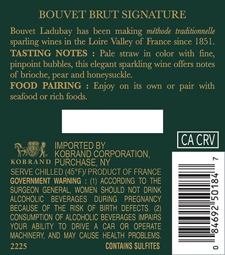 Signature Brut Back Label