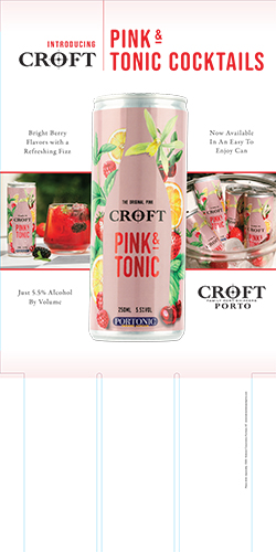 RTD Can – Croft Pink & Tonic Cocktails Case Card