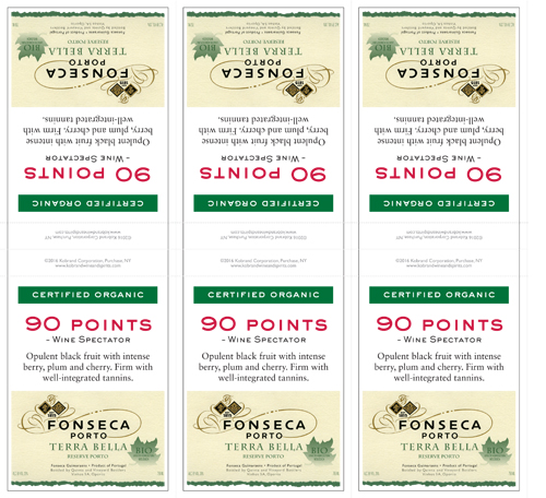 Terra Bella Organic Reserve Porto Shelf talker