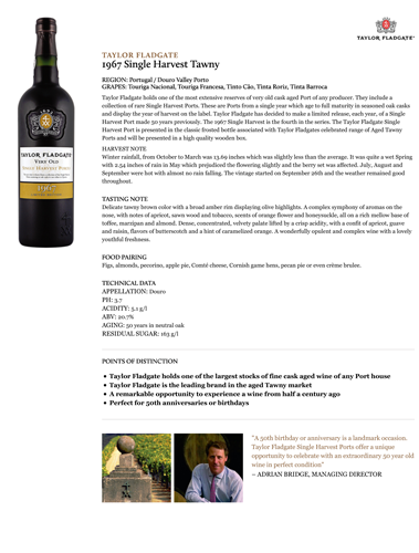 1967 Single Harvest Tawny Fact Sheet