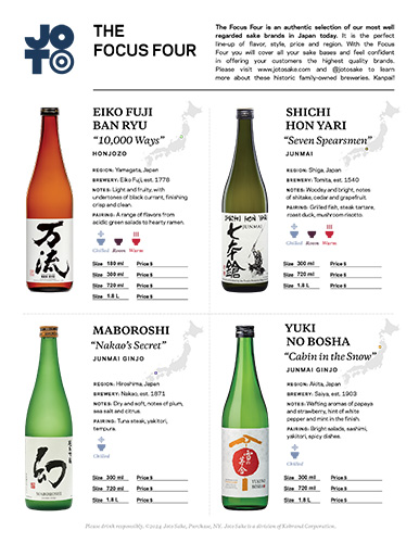 Focus Four Sake Sell Sheet