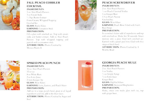 Alizé Passion Peach Cocktail Database