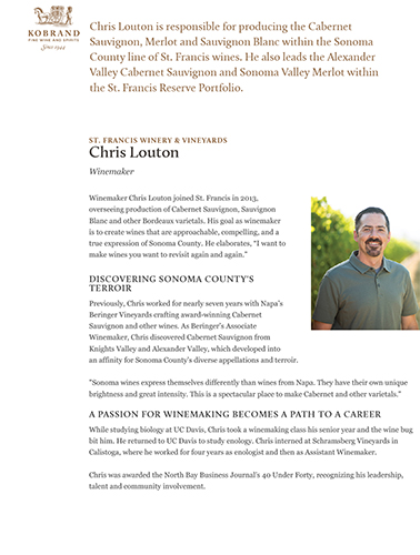 Chris Louton, Winemaker Biography