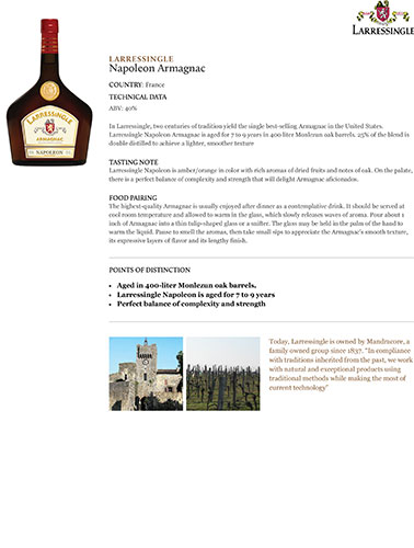 Napoleon Armagnac Fact Sheet