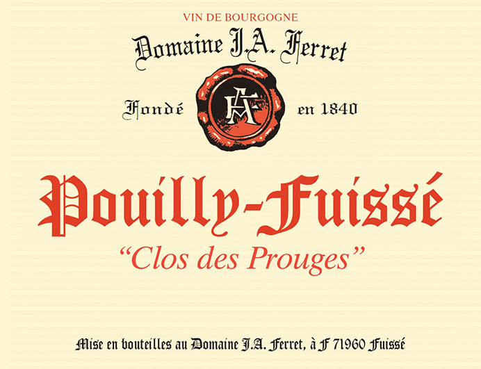 Pouilly-Fuissé Clos des Prouges Front Label