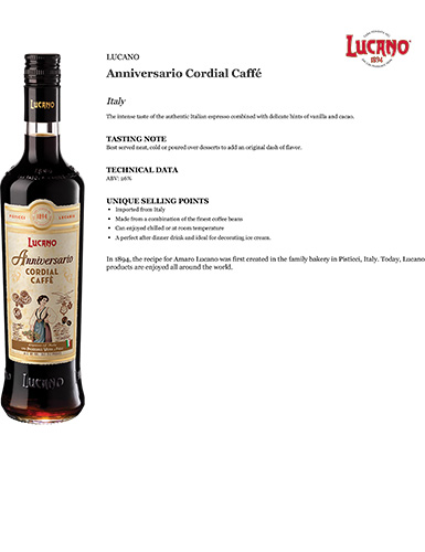 Anniversario Cordial Caffé Fact Sheet