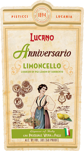 Anniversario Limoncello Front Label