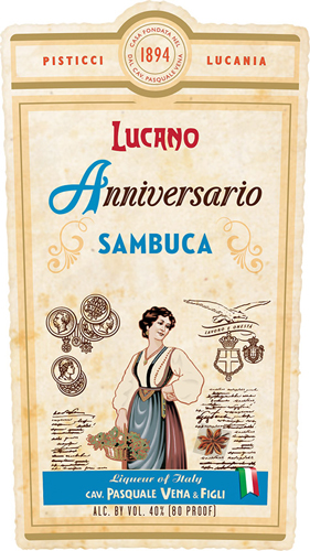Anniversario Sambuca Front Label