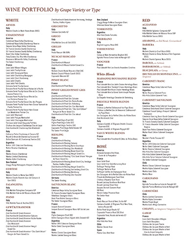 Kobrand Wine Portfolio by Grape Variety or Type
