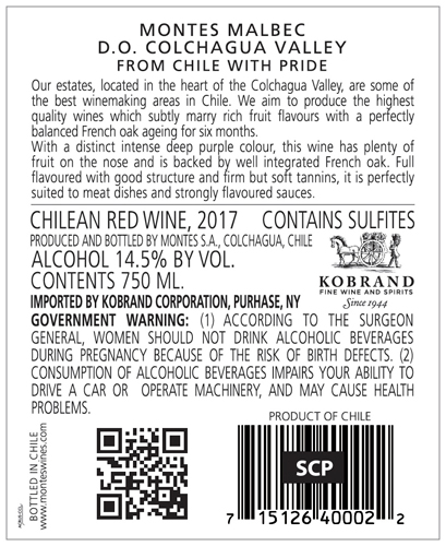 Classic Malbec 2017 Back Label