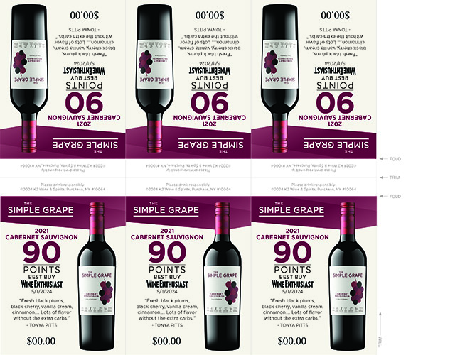 Cabernet Sauvignon 2021 Shelf Talker – 90 Points (Editable PDF)