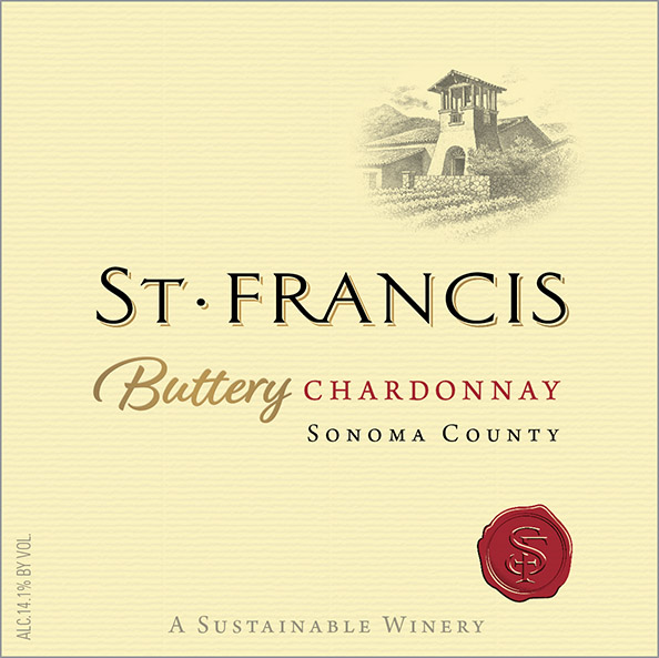 Sonoma County Buttery Chardonnay Front Label