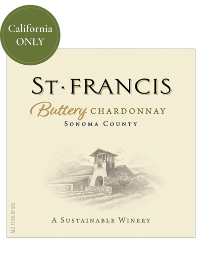 NEW PACKAGING (CA ONLY!) Sonoma County Buttery Chardonnay Front Label